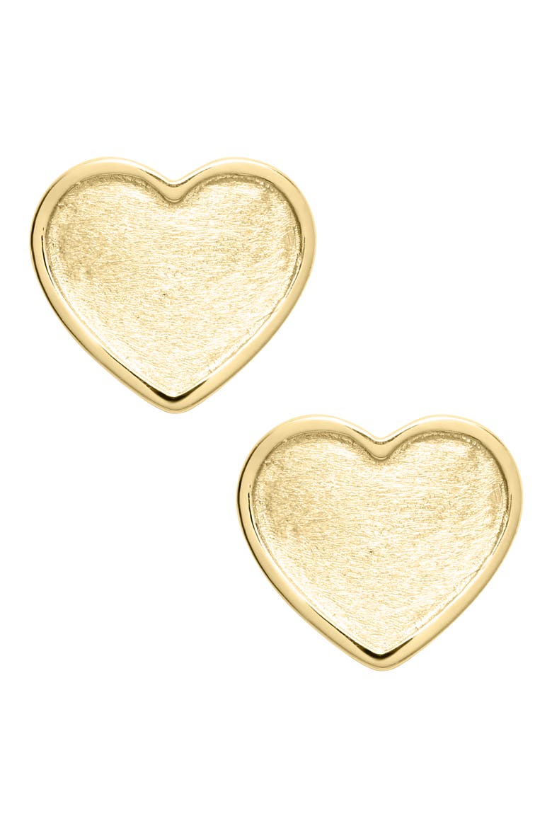 14K Gold Heart Stud Earrings, Main, color, GOLD