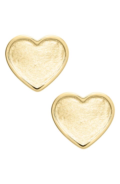 14K Gold Heart Stud Earrings (Baby)