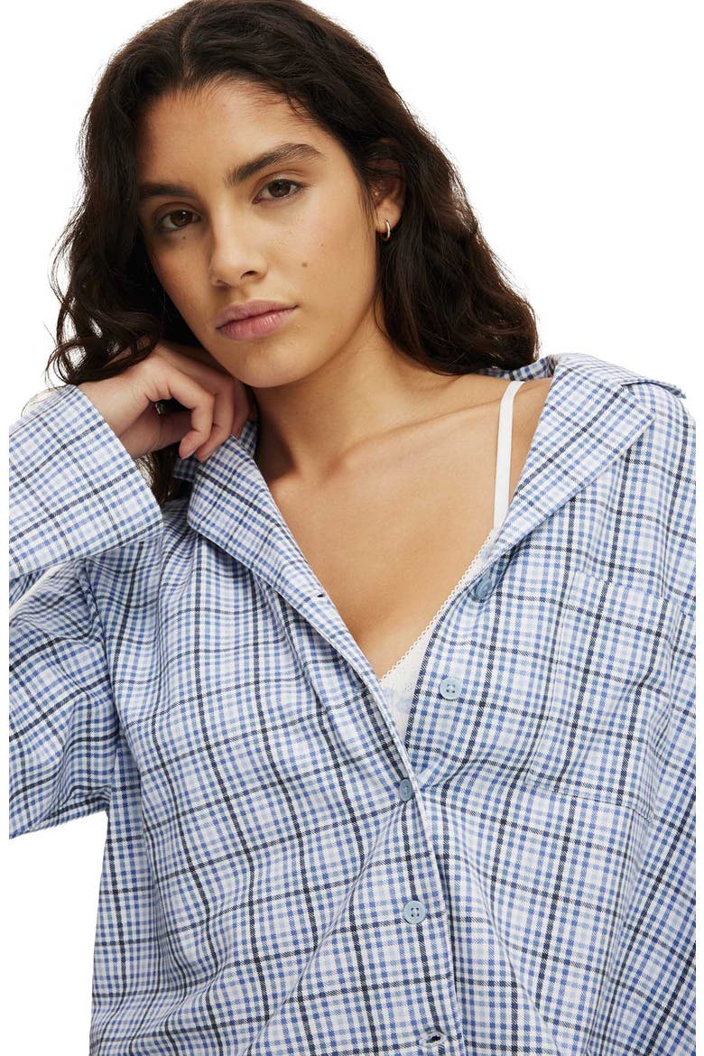 Women's Dreamy Soft Boxy Button Down Shirt, Alternate, color, Isla Micro Check Daydream