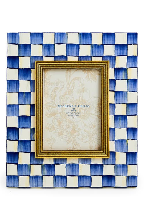 Mackenzie-childs Mackenzie Childs Royal Check Enameled Steel 5 X 7-inch Picture Frame