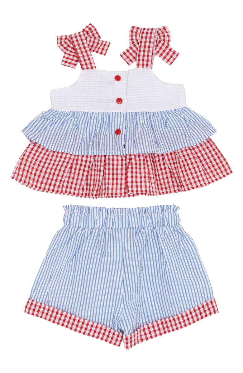 Rare Editions Americana Stars Seersucker Top & Shorts Set, Alternate, color, 