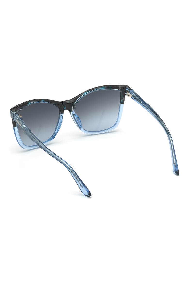 57mm Gradient Lens Cat Eye Sunglasses, Alternate, color, BLUE/ OTHER / GRADIENT BLUE