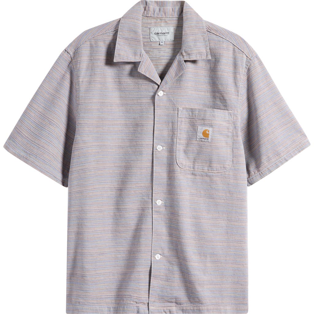 Carhartt Mens Gellar Stripe Multicolor Gellar Striped Short-sleeve Cotton Shirt Xl In Multi