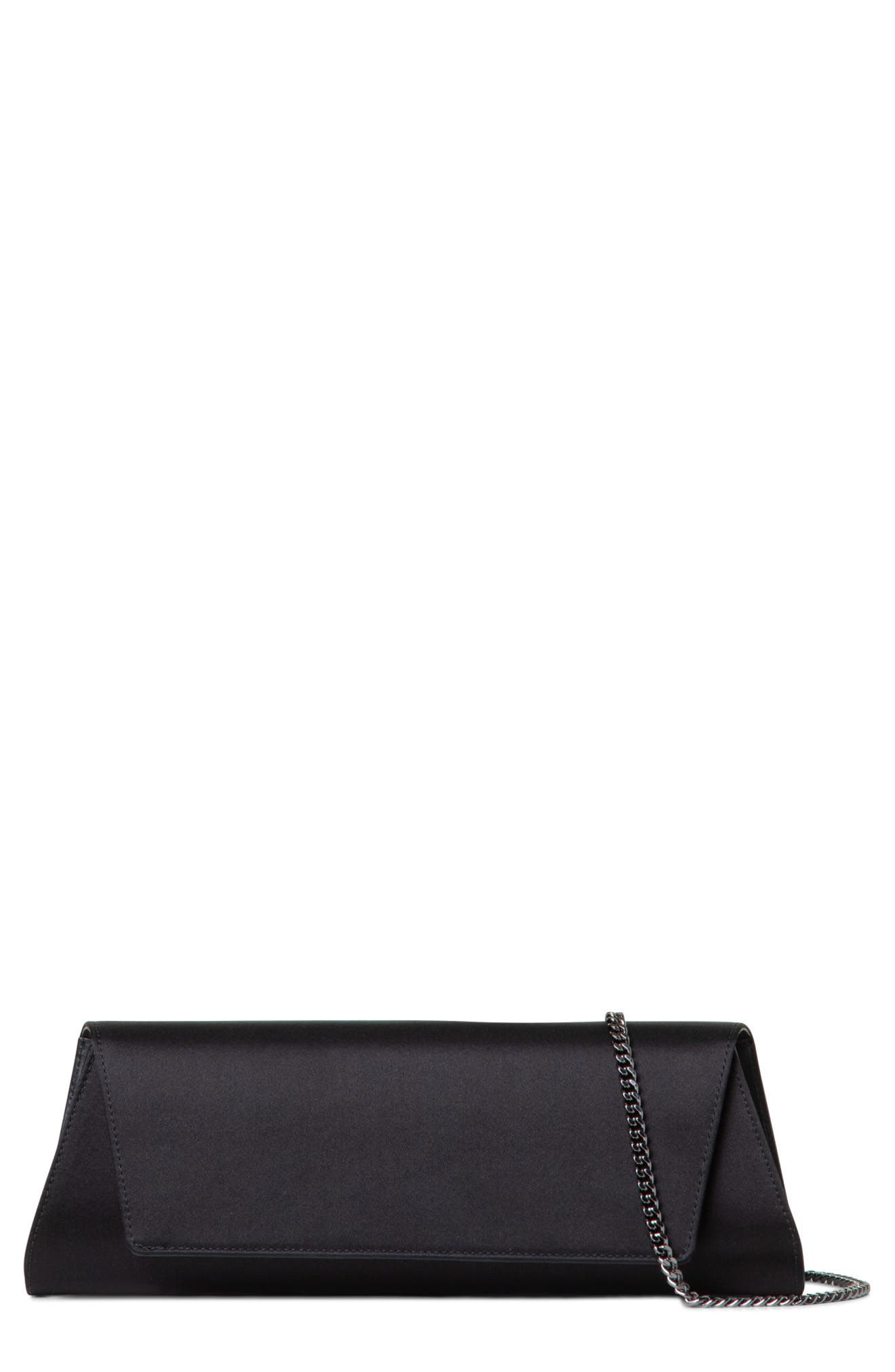 Akris Small Anouk East/West Silk Satin Clutch in 009 Black 