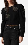 & Other Stories Embellished Crop Tweed Jacket