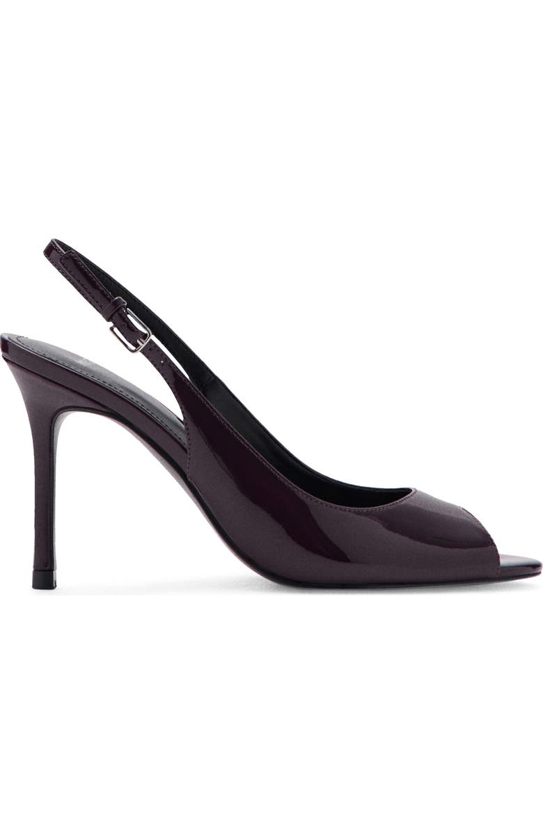 MANGO Slingback Peep Toe Pump, Alternate, color, Burgundy