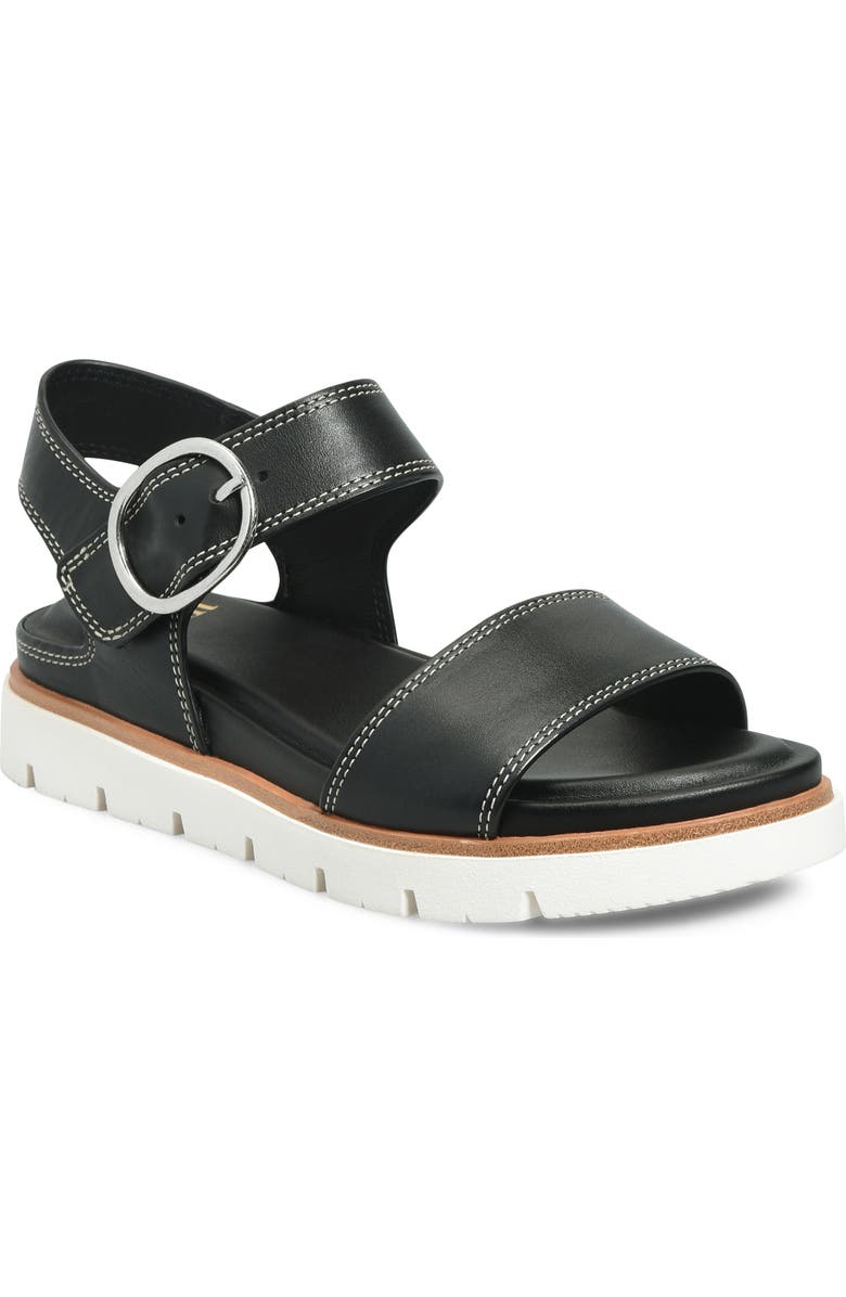 Söfft Gweneth Ankle Strap Platform Sandal, Main, color, Black