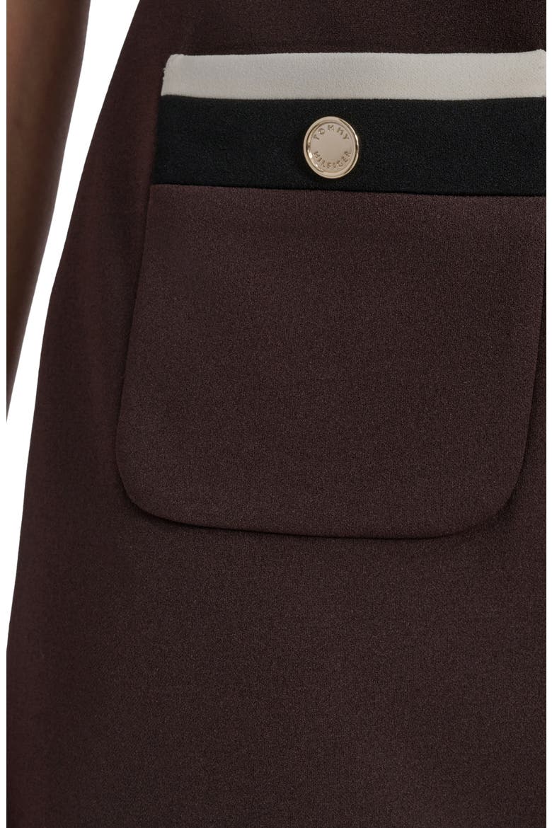 Scuba Crepe Shift Dress, Alternate, color, MINK/BLACK