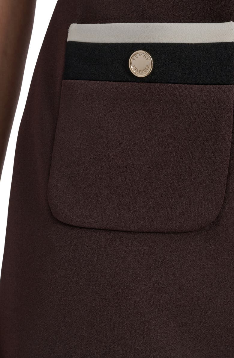 Tommy Hilfiger Scuba Crepe Shift Dress, Alternate, color, Mink/ Black