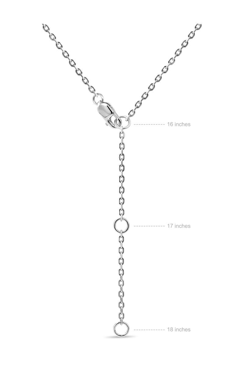 DEVATA Contour-lined Heart Necklace in Rhodium Plated Sterling Silver, Alternate, color, Silver