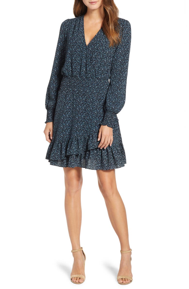 MICHAEL Michael Kors Space Dye Ruffle Dress, Main, color,