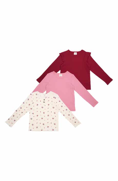 Kids' 3-Pack Rib Long Sleeve Shirt Set