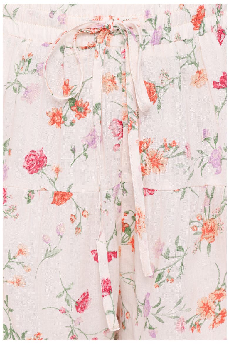 Antonia Floral Drawstring Shorts, Alternate, color, WHITE POPPY ROSE