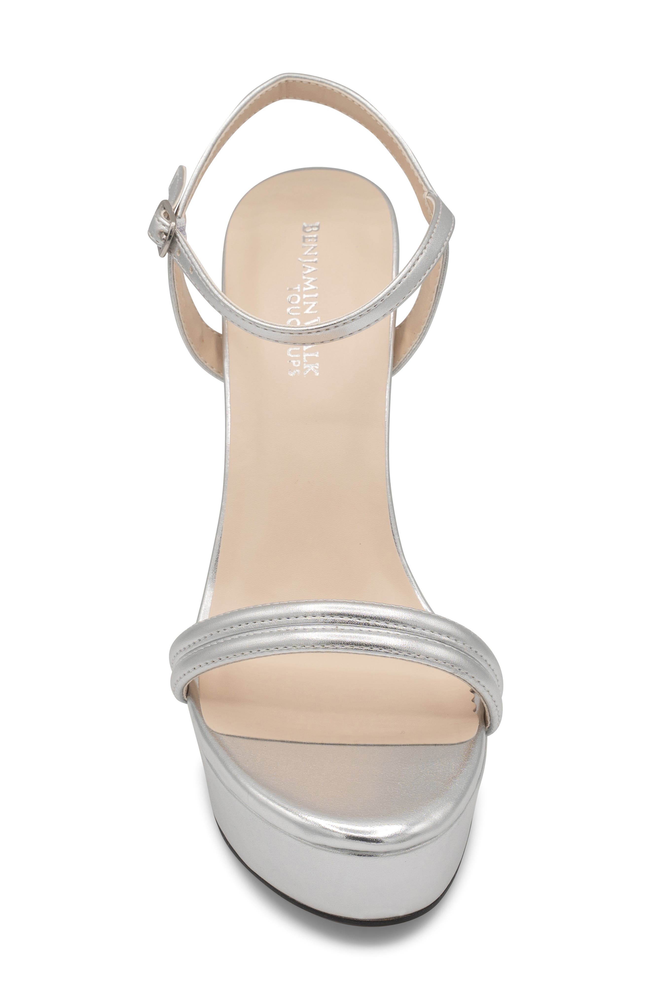 Natalia Ankle Strap Platform Sandal, Alternate, color, SILVER