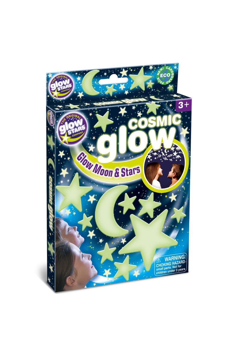 The Original Glowstars Cosmic Glow Moon & Stars Selfadhesive Pads, Main, color, Multicolored