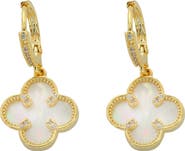 Panacea Crystal & Mother-of-Pearl Clover Drop Earrings