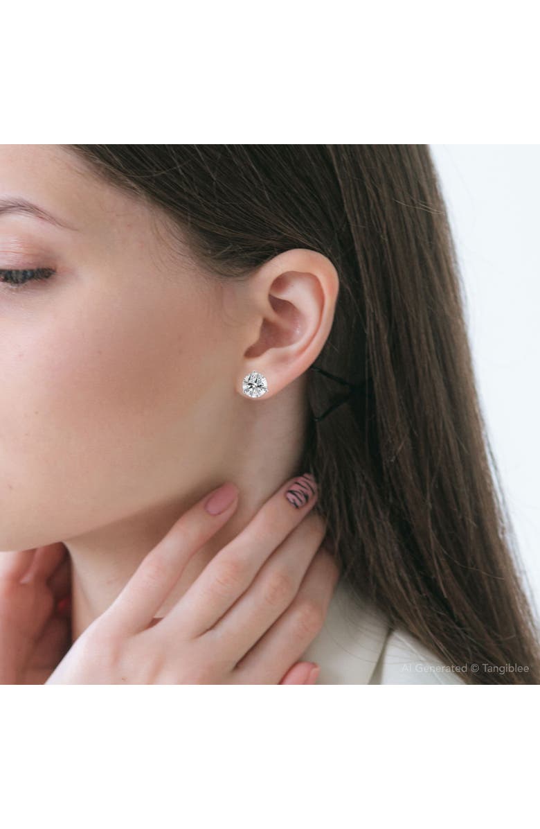 Bliss Diamond Certified 6 Ct tw 14k Gold Lab Grown Round-Cut Diamond Martini Studs, Alternate, color, 14K White Gold