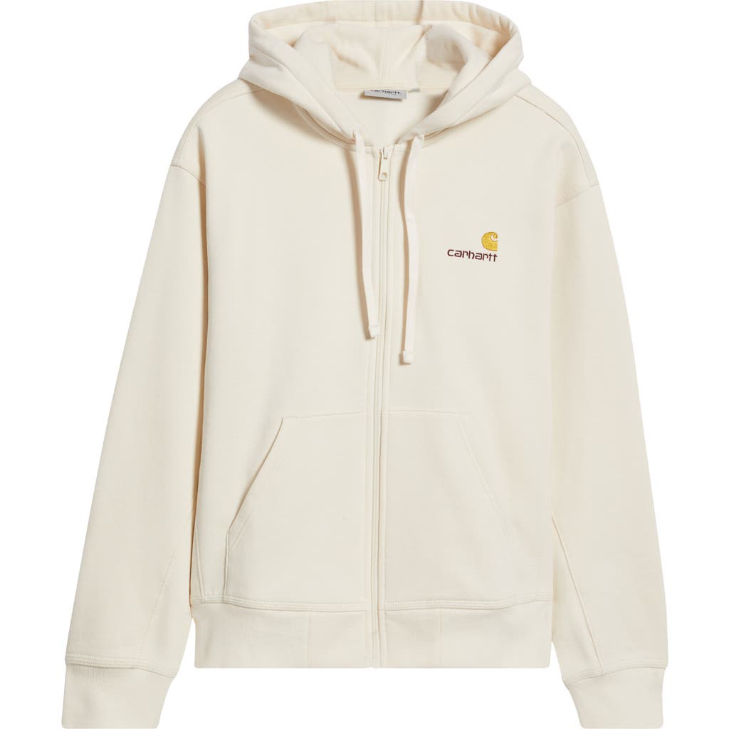 Carhartt Work In Progress American Script Cotton Blend Hoodie In Neutral