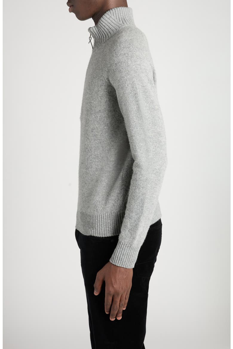 Lambswool & Cashmere Half Zip Sweater, Alternate, color, GREY MELANGE