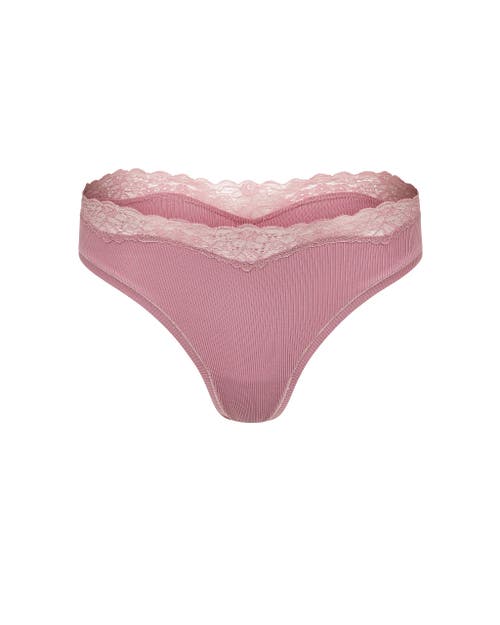 Adore Me Rib Thong Panties In Pink