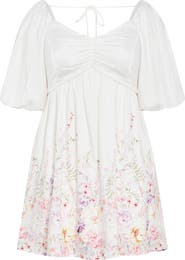 City Chic Mindy Floral Print Minidress