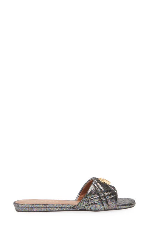Kurt Geiger London Brixton Metallic Leather Slide Sandal In Metallic