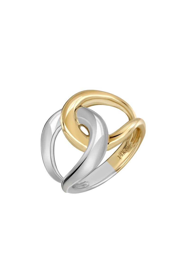 14k Gold Two-tone Statement Ring, Main, color, 14KW