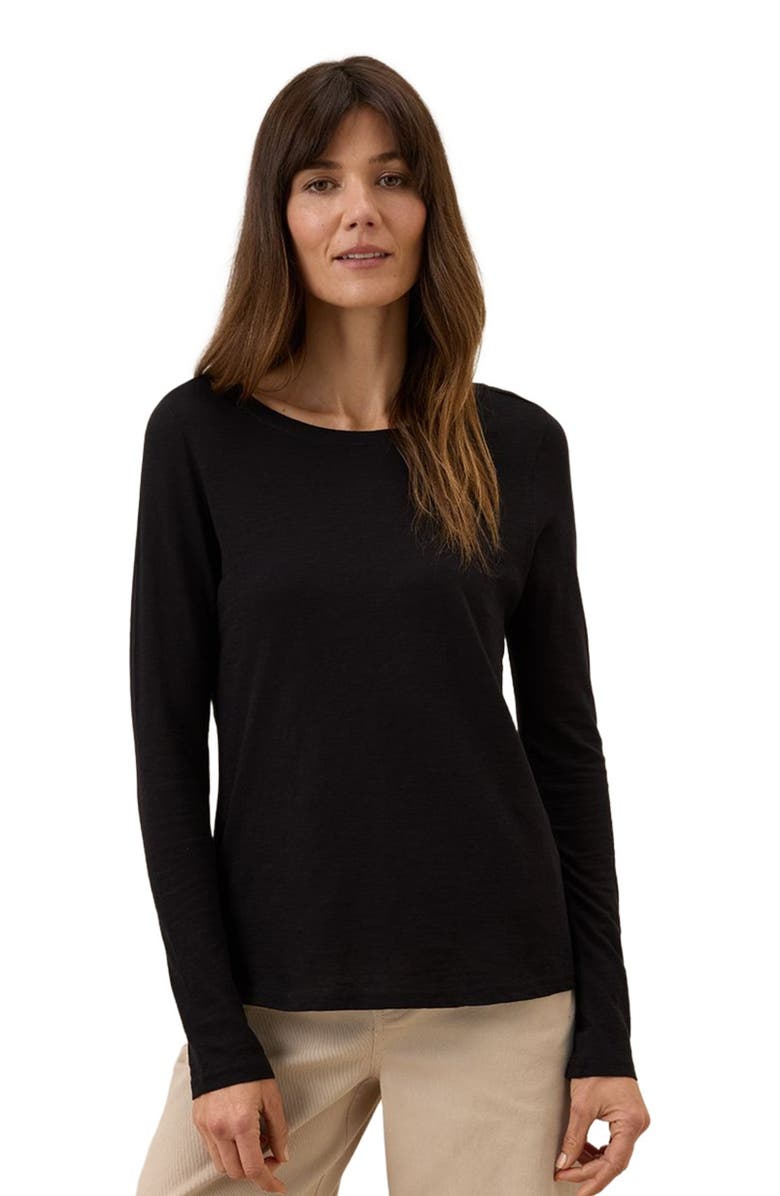 Pact Organic Cotton Featherweight Slub Long Sleeve Tee, Main, color, Black
