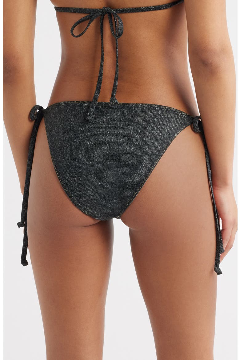 Miramar Faux Denim Bikini Bottoms, Alternate, color, WASHED BLACK