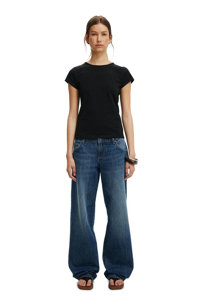 Cotton On Women's Longline Crew Short Sleeve Tee, Alternate, color, Black