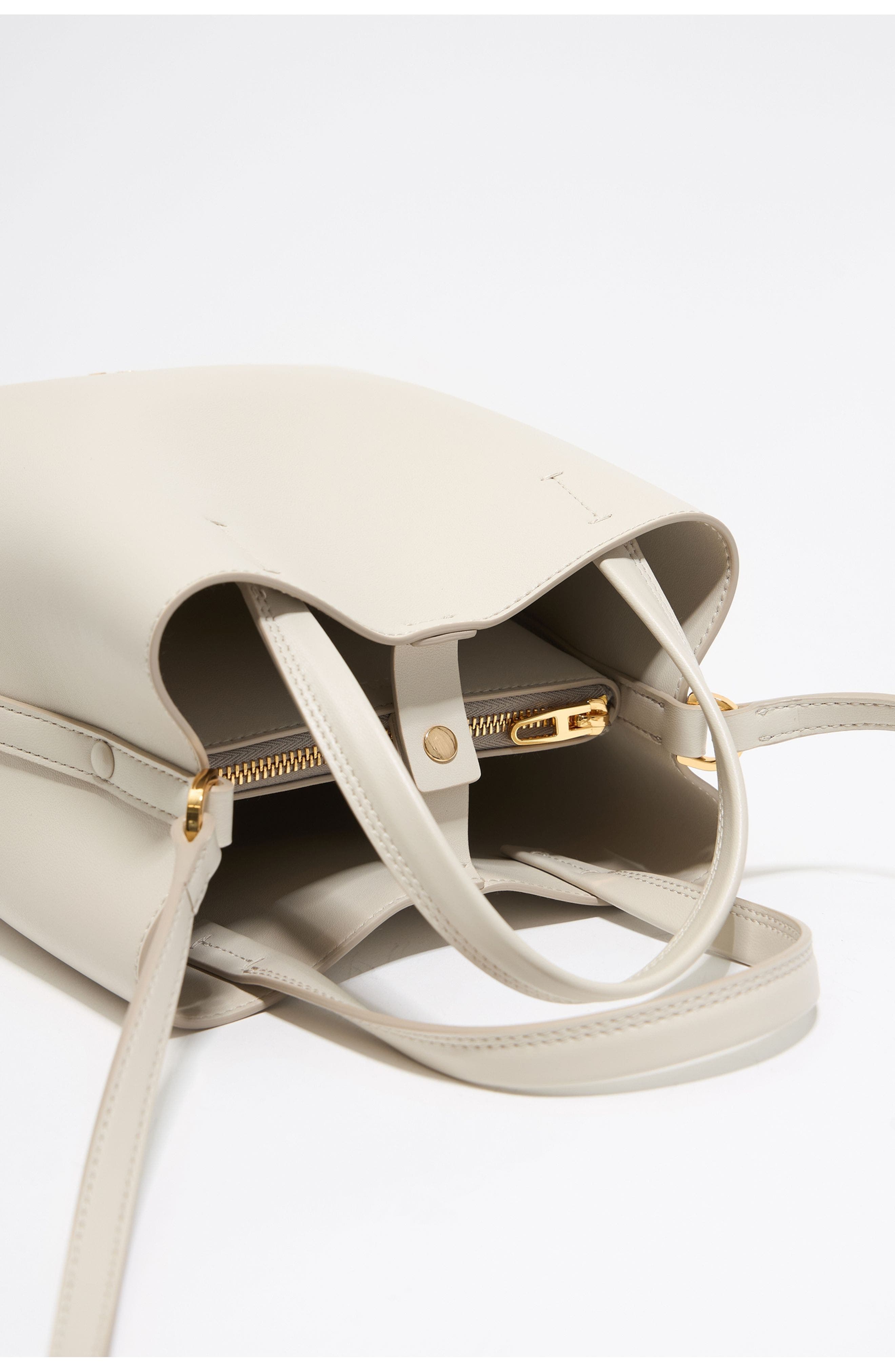 Bimba y Lola Small Stone Leather Chihuahua Bag, Alternate, color, Stone