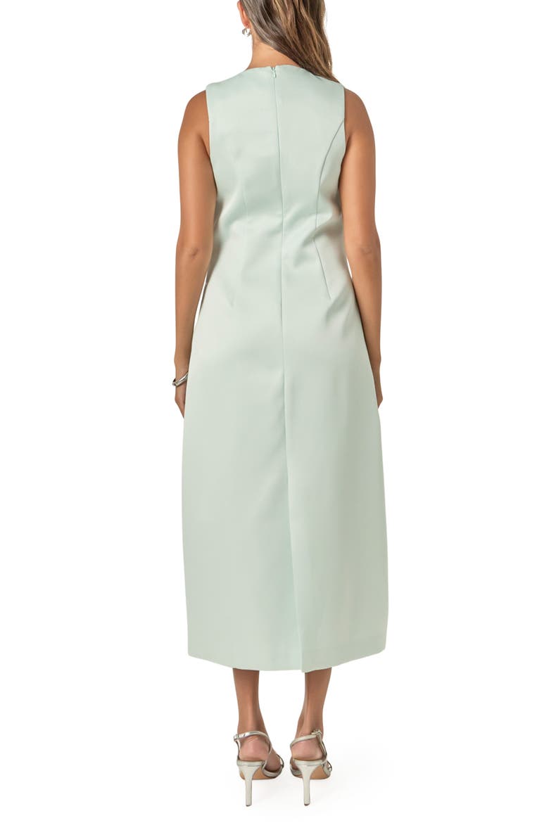 Sleeveless Satin Midi Dress, Alternate, color, MINT