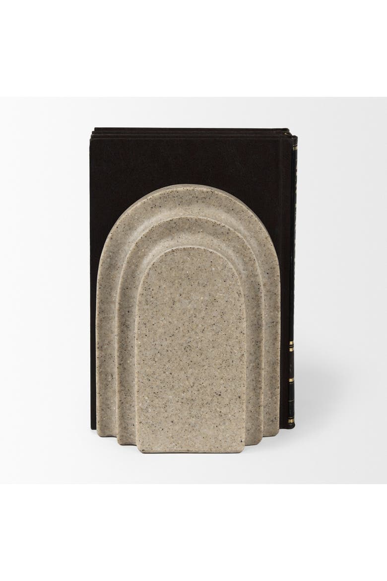 Empire Resin Arc Book End Set, Alternate, color, Grey