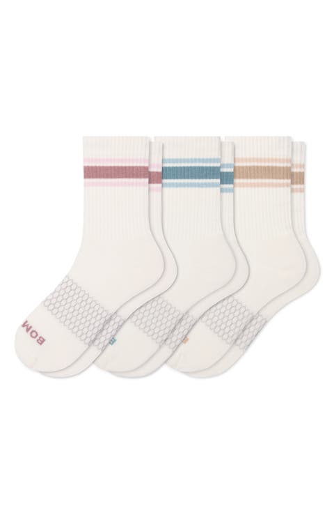Vintage Stripes 3-Pack Assorted Half Calf Socks