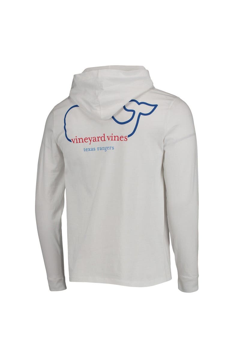 vineyard vines Men's Vineyard Vines White Texas Rangers Logo Hoodie Long Sleeve T-Shirt, Alternate, color, White