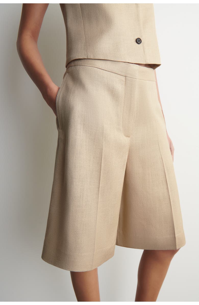 COS Longline Tailored Shorts, Alternate, color, Beige