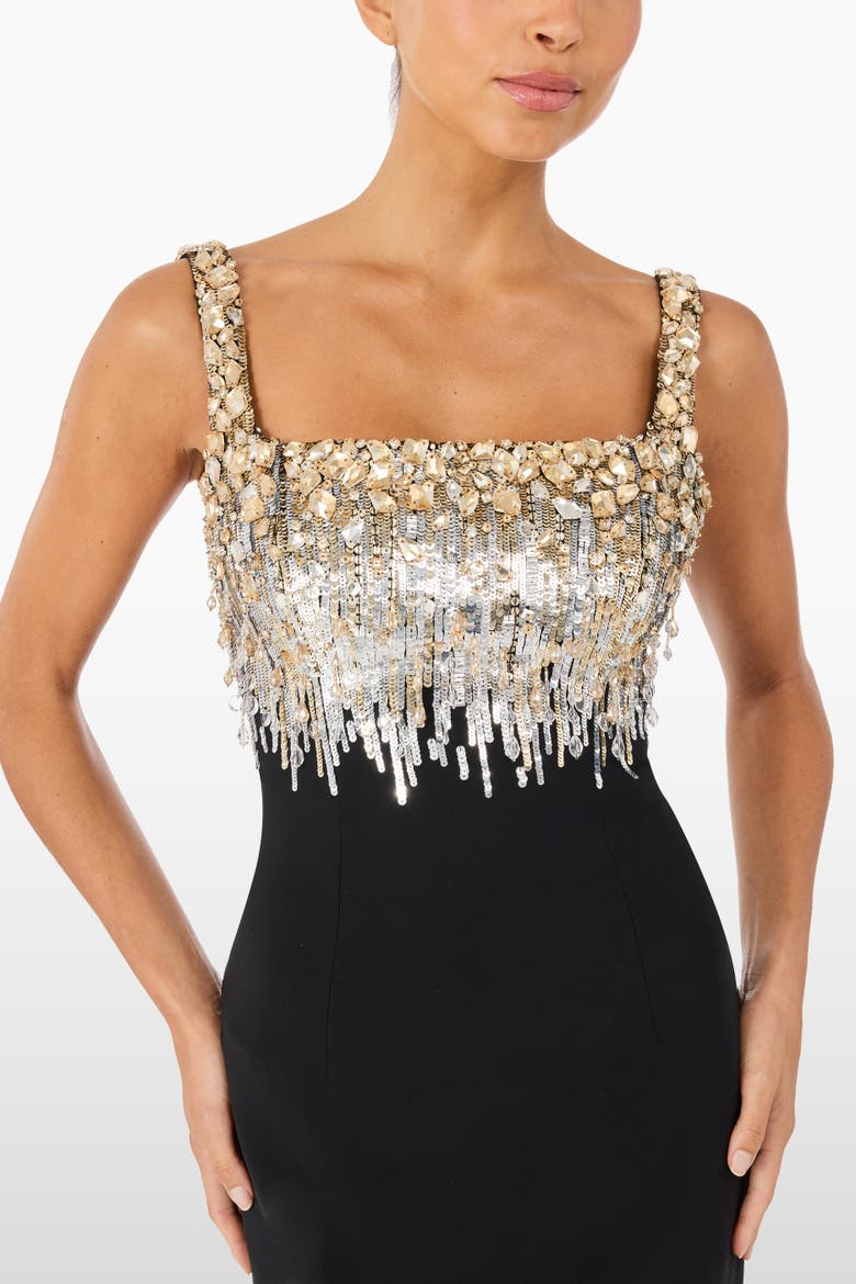 Lalala Embellished-Upper Sleeveless Dress, Alternate, color, Liquorice
