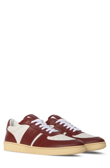 Collegium Pillar Destroyer Low Top Sneaker In Burgundy