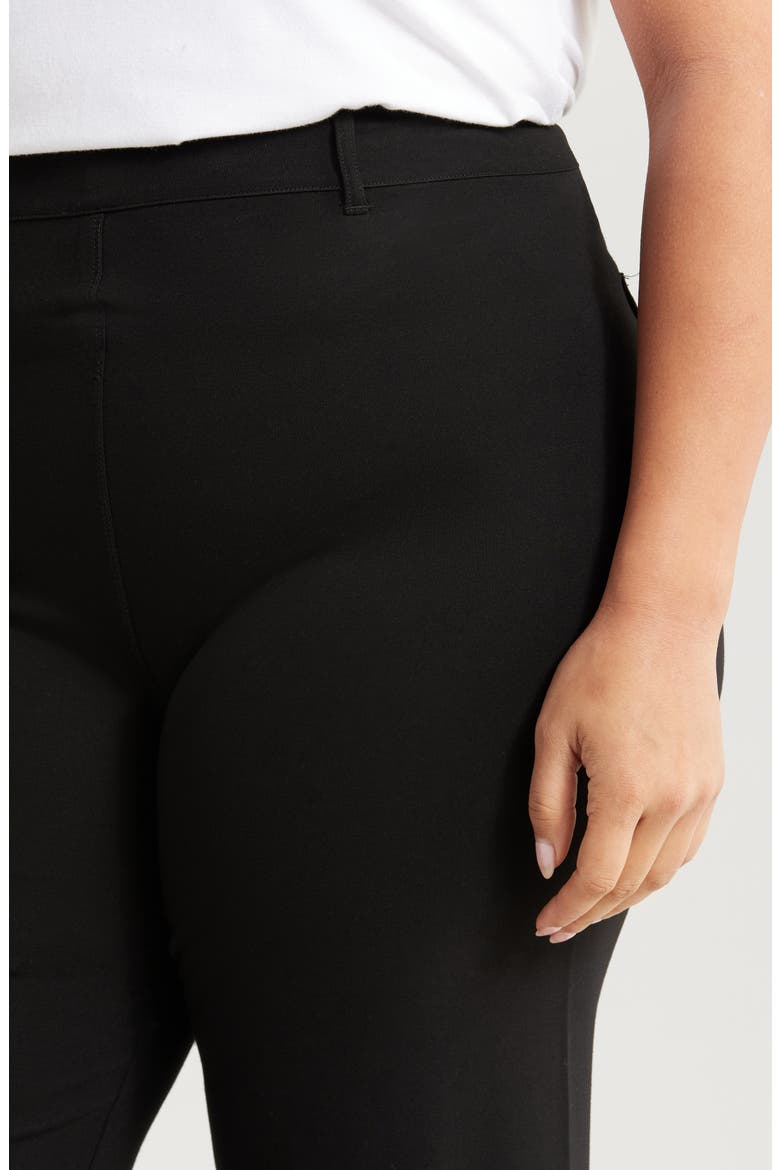 'Lyssentials Erin High Waist Wide Leg Ponte Ankle Pants, Alternate, color, BLACK