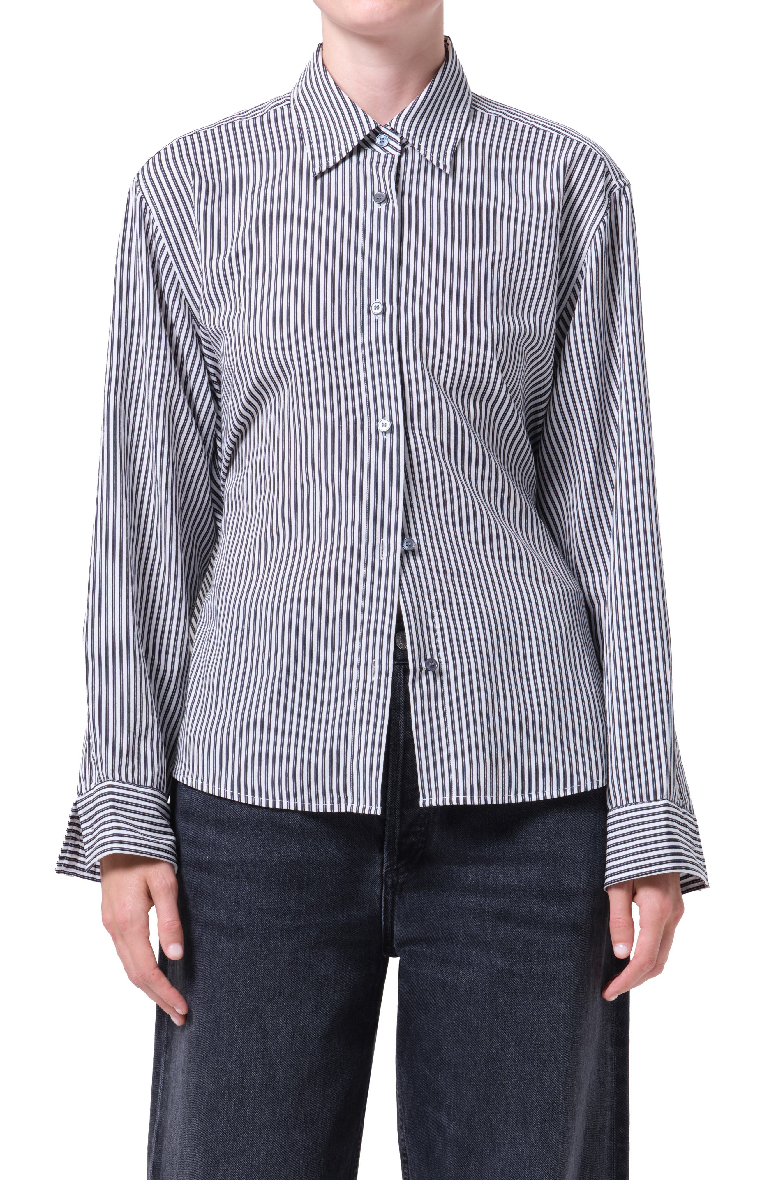 Theo Stripe Crop Back Shirt