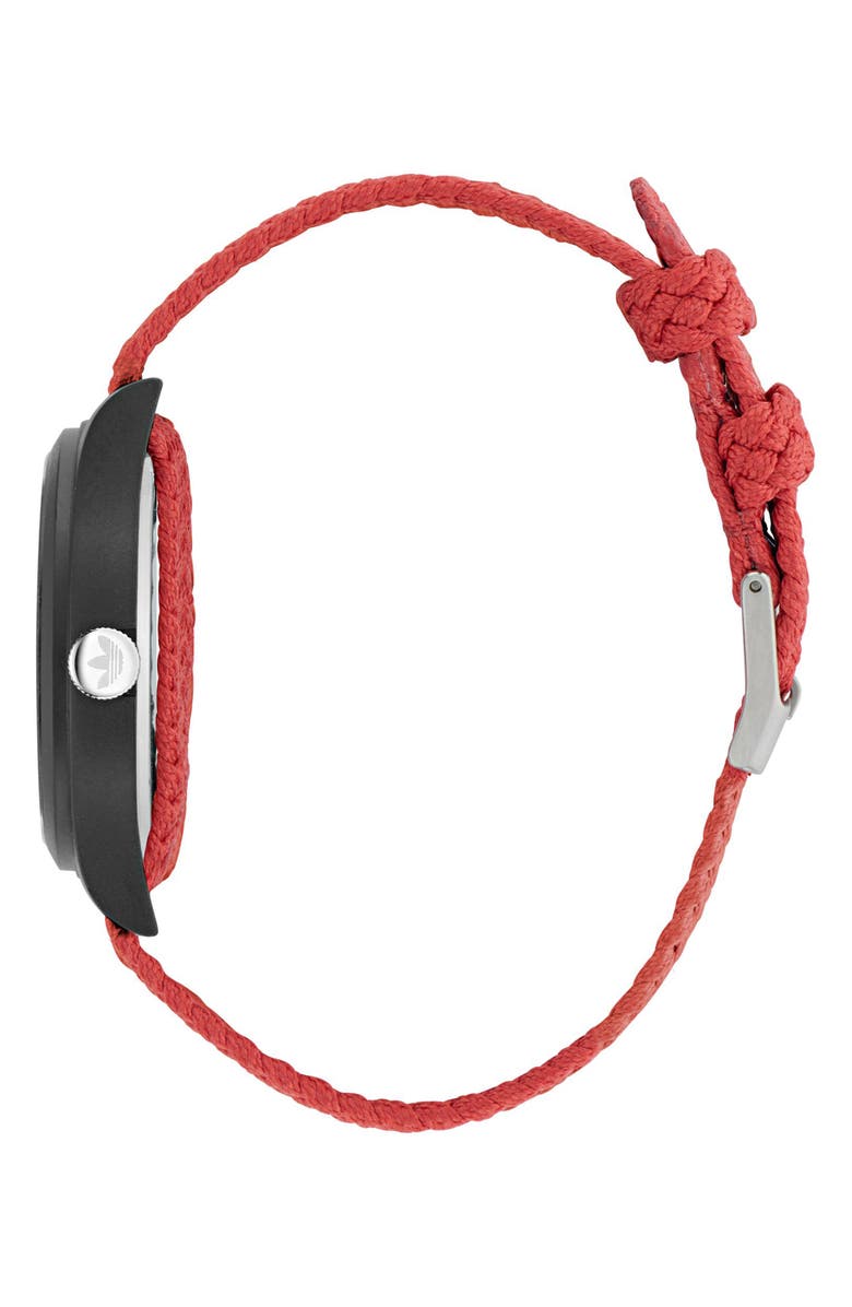adidas AO Style Red Basketball Dial Webbing Strap Watch, 39mm, Alternate, color, Red