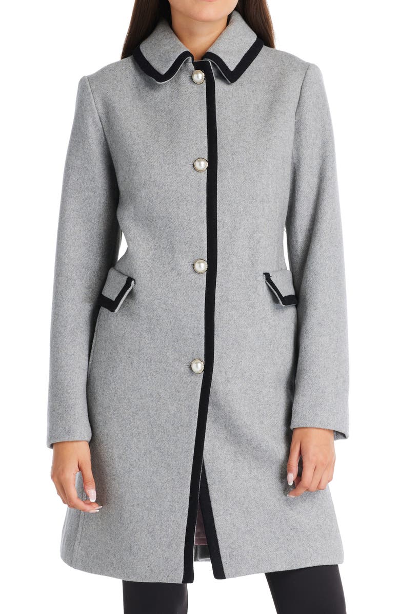 Kate Spade New York a-line wool blend coat, Main, color,