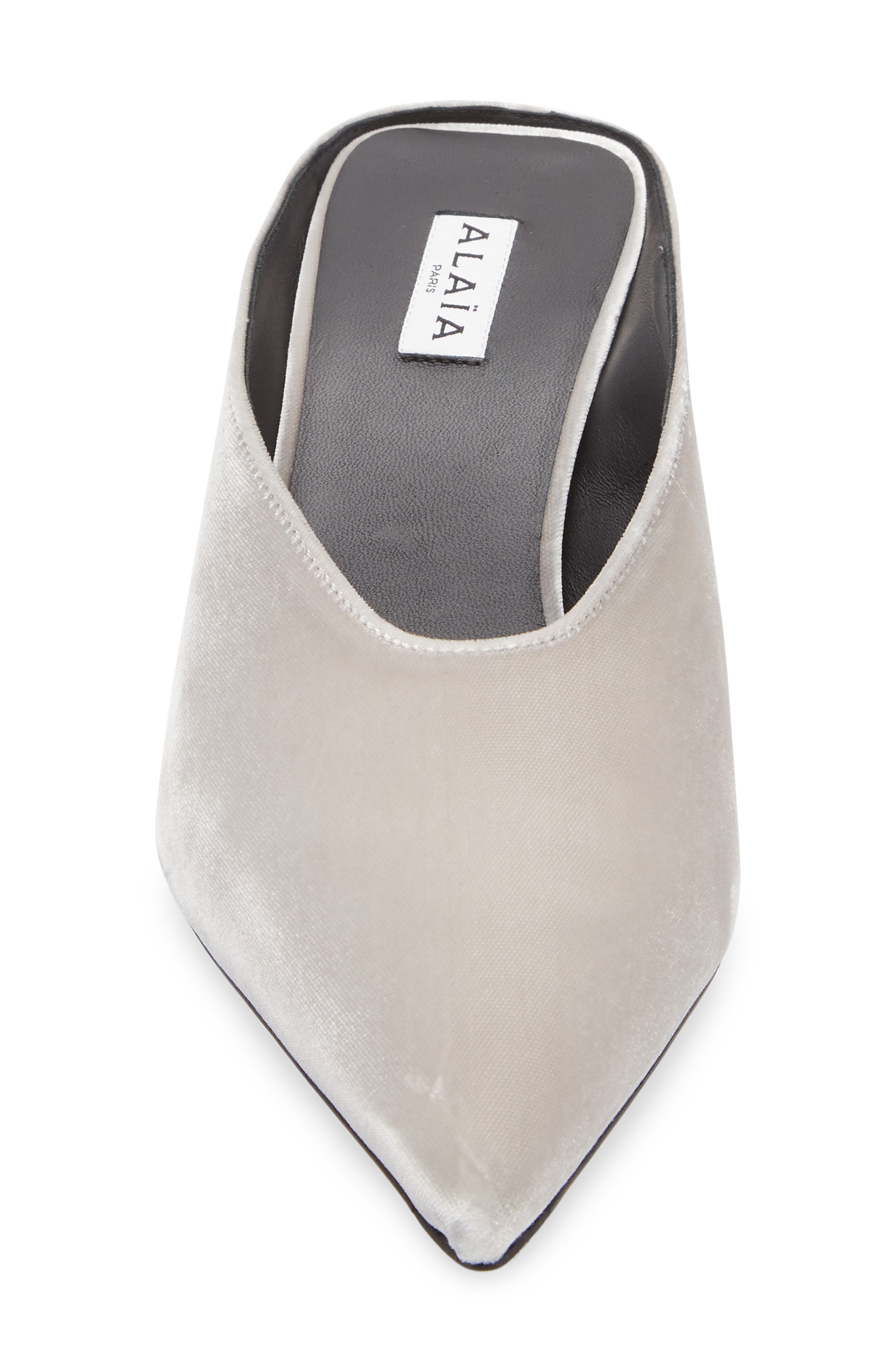 Cube Pointed Toe Wedge Mule, Alternate, color, ARGENT
