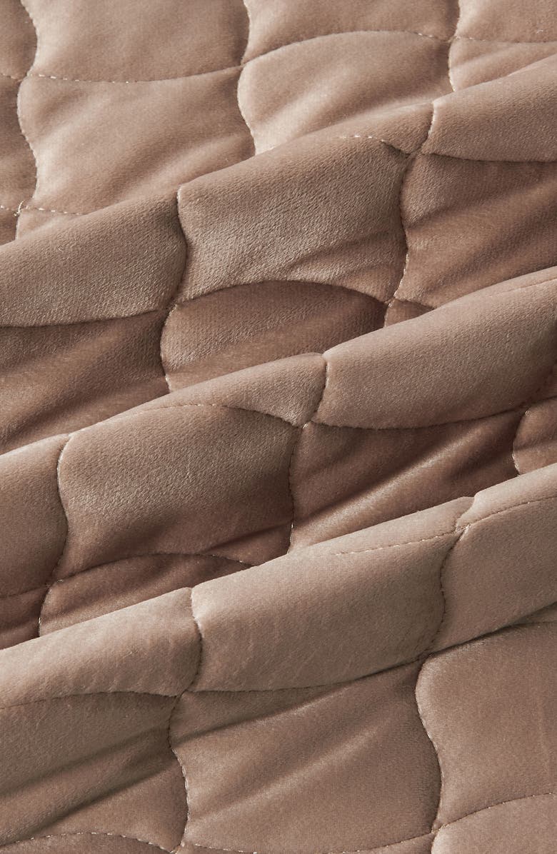 Woven & Weft Velvet Box Stitch Quilt Set, Alternate, color, Cappuccino