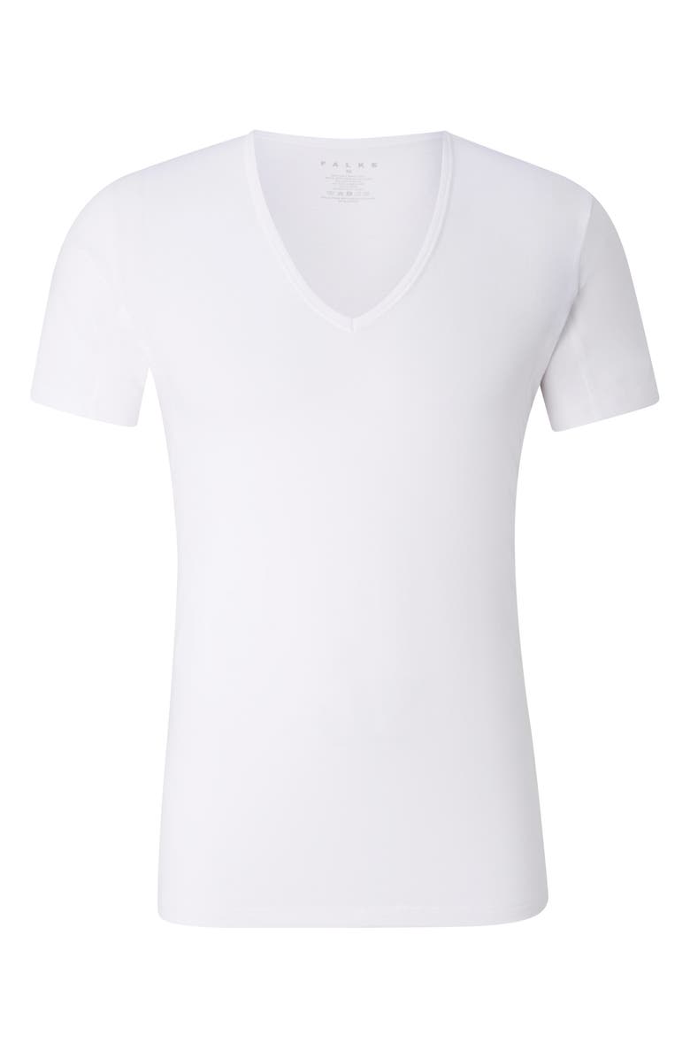 Falke Outlast Deep V-Neck T-Shirt, Alternate, color, White