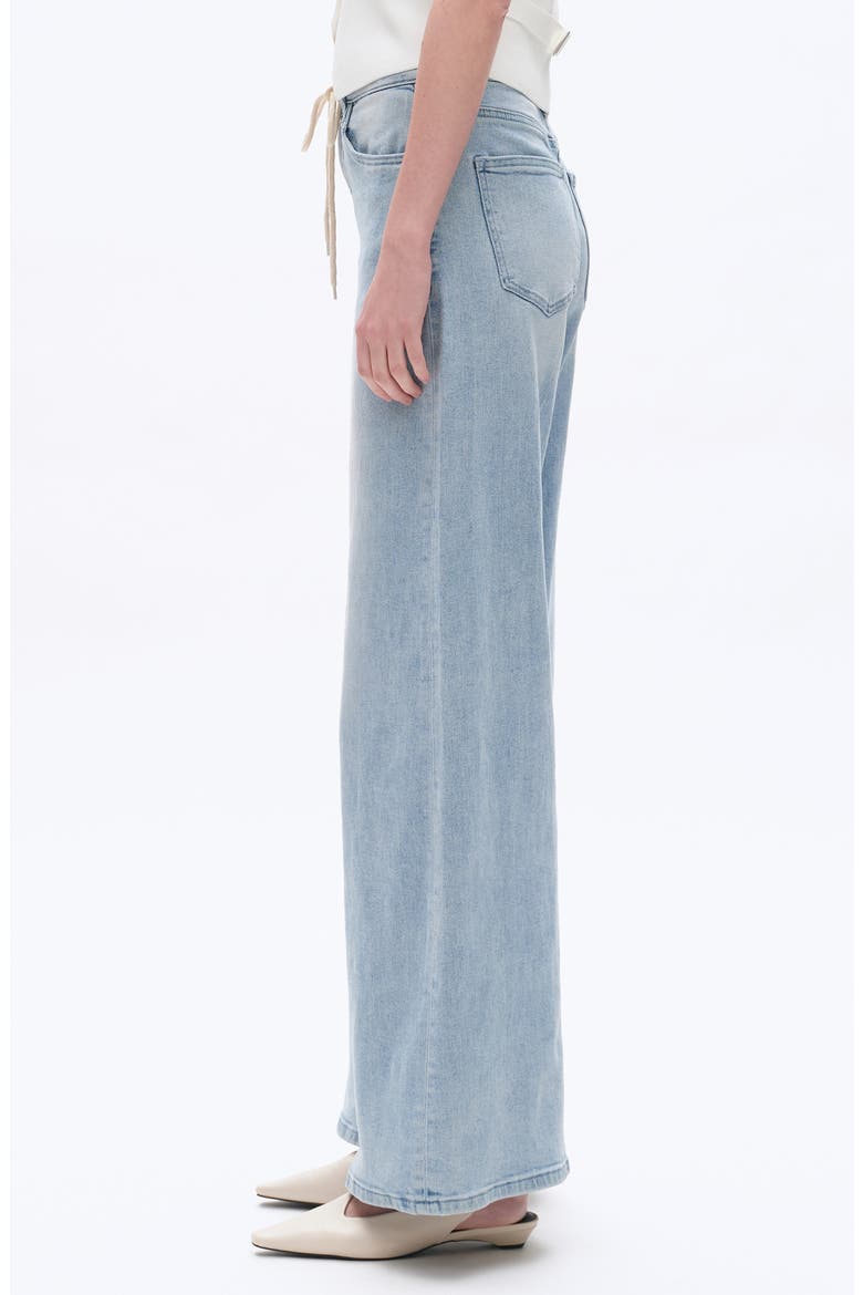 Drawstring High Waist Baggy Wide Leg Jeans, Alternate, color, LIGHT BLUE