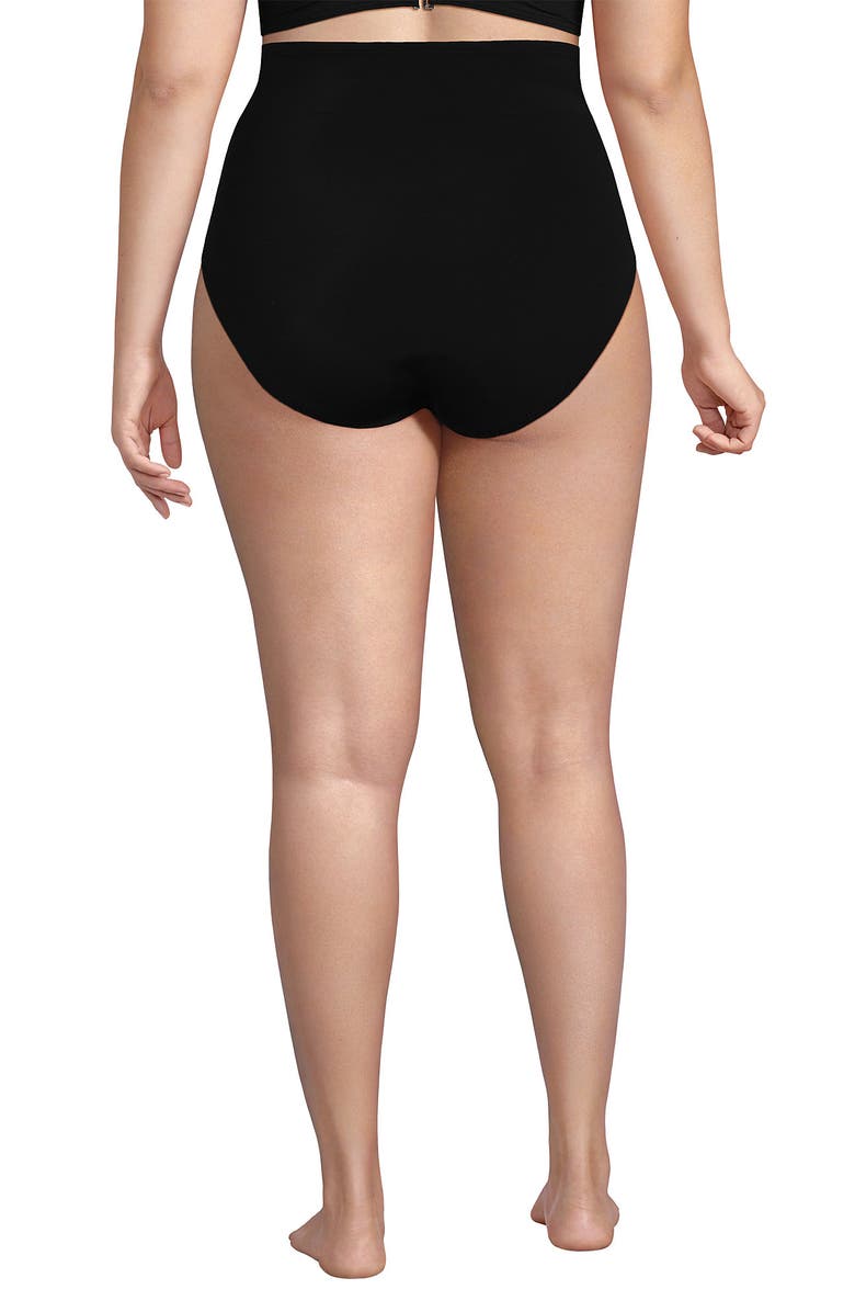 Lands' End Slender Separates Ultra High Waisted Bikini Swim Bottoms, Alternate, color, Black