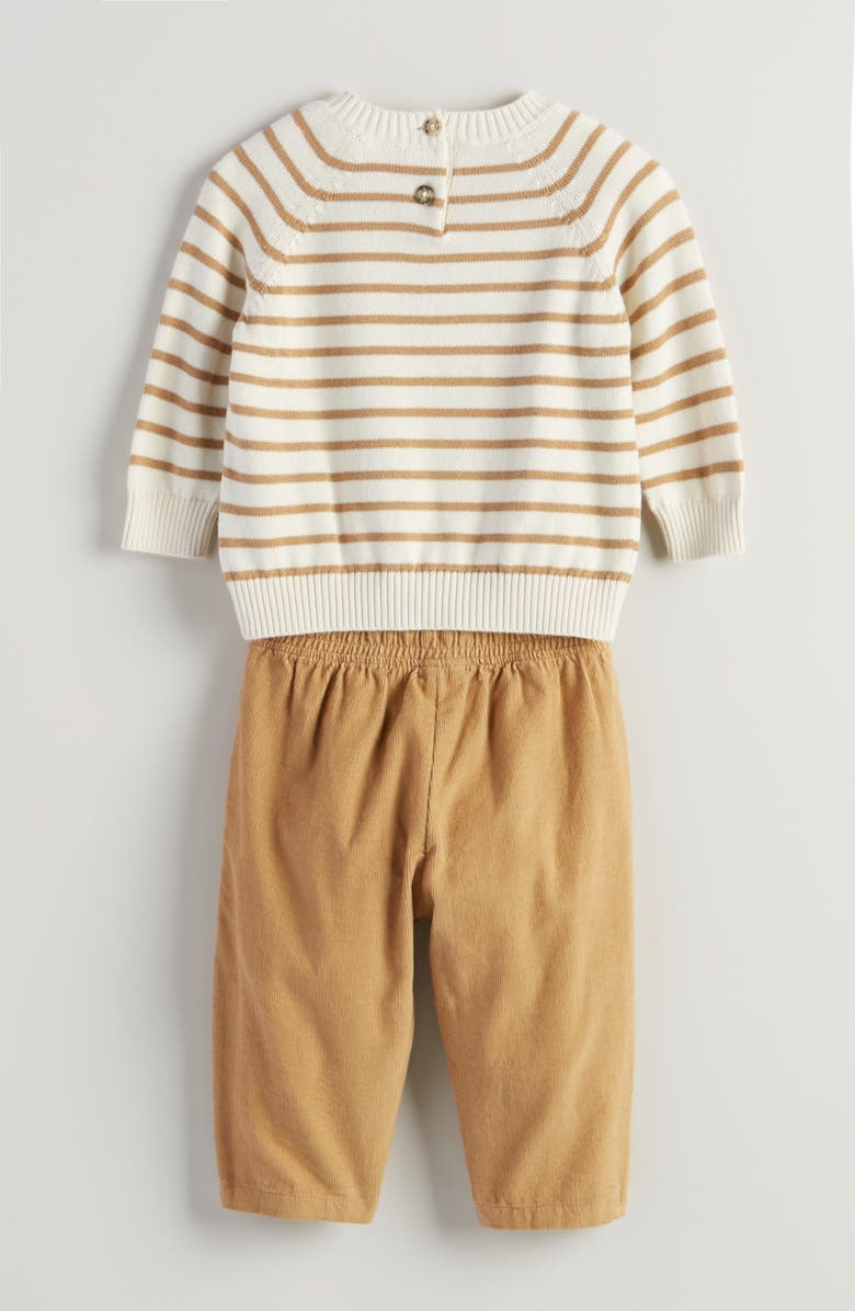 Nordstrom Sweater & Corduroy Pants Set, Alternate, color, Ivory Egret- Tan Fun Stripe