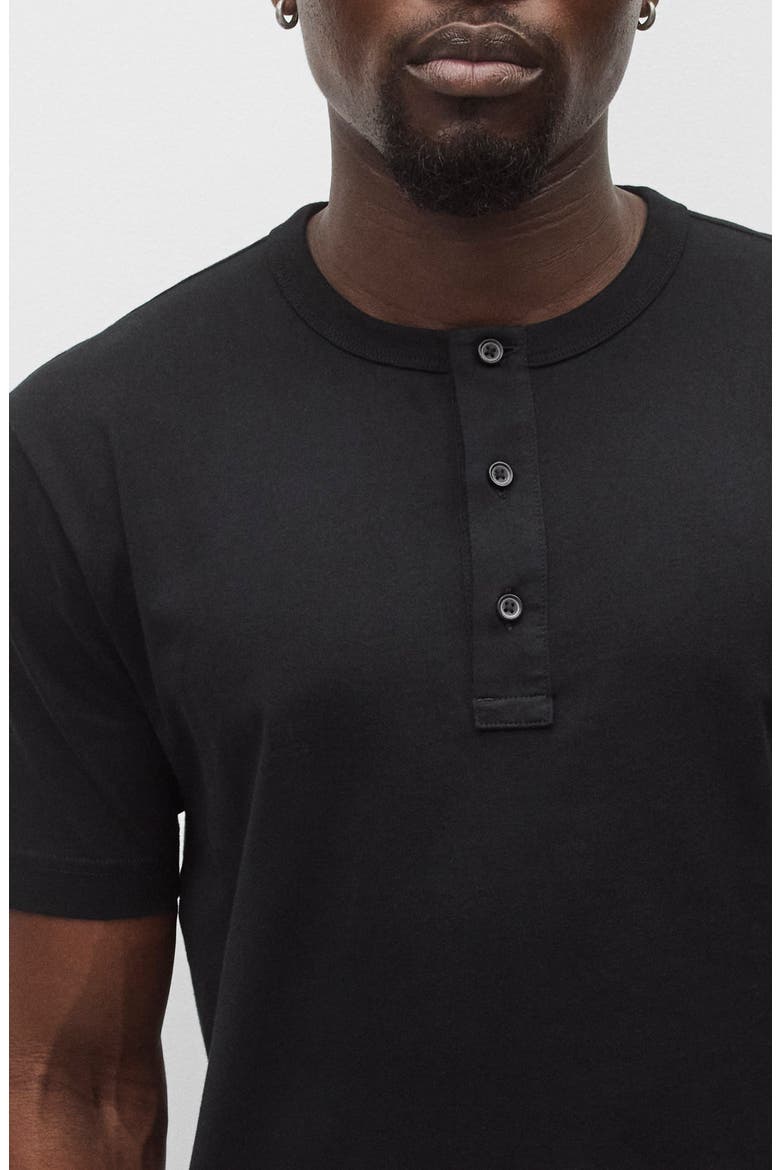 Lightweight Jersey Henley, Alternate, color, BLACK