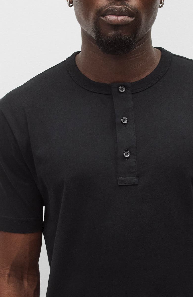 Reigning Champ Lightweight Jersey Henley, Alternate, color, Black